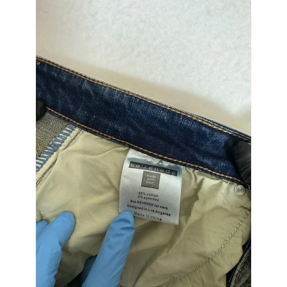 Serenade Men's Distressed Slim Fit Jeans Blue Size 42 C13